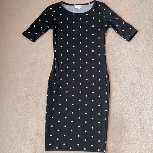 Black polka dot dress
